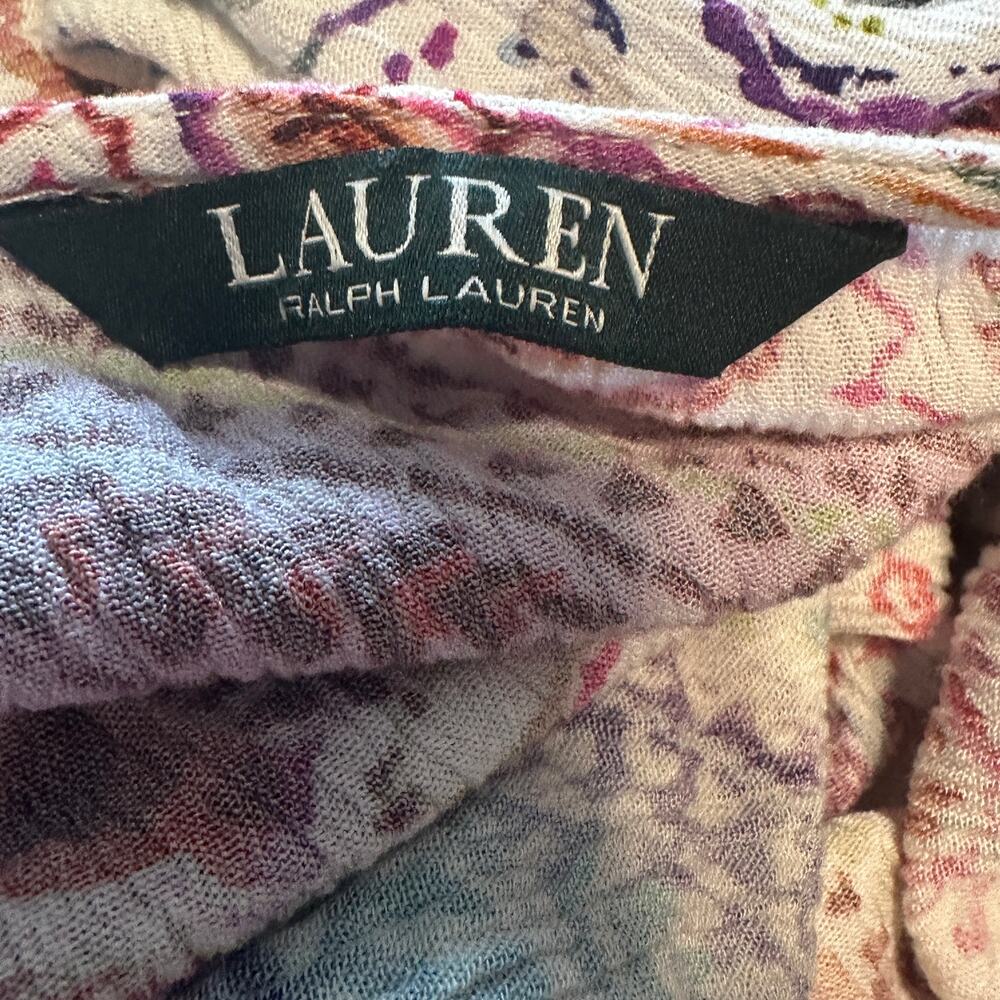Lauren Ralph Lauren Paisley Cover Up Dress Womens Medium Empire Waist Gauze - Picture 6 of 8